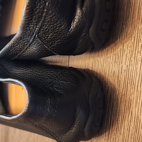 Soft  Black Leather Driving Loafers with Silver Accents - Picture 2 of 5